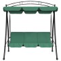 Garden swing bench with green fabric and steel canopy 198 cm by vidaXL, Garden rockers - Ref: Foro24-363331, Price: 223,72 €,...