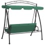 Garden swing bench with green fabric and steel canopy 198 cm by vidaXL, Garden rockers - Ref: Foro24-363331, Price: 223,72 €,...