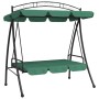 Garden swing bench with green fabric and steel canopy 198 cm by vidaXL, Garden rockers - Ref: Foro24-363331, Price: 223,72 €,...