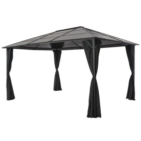 Gazebo with aluminum curtains 4x3x2.6 m black by vidaXL, Tents and gazebos - Ref: Foro24-44642, Price: 749,99 €, Discount: %