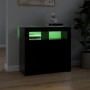 Sideboard with LED lights black 80x35x75 cm by vidaXL, Sideboards - Ref: Foro24-804329, Price: 87,29 €, Discount: %