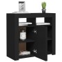 Sideboard with LED lights black 80x35x75 cm by vidaXL, Sideboards - Ref: Foro24-804329, Price: 87,29 €, Discount: %