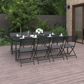 Juego de comedor de jardín 9 piezas acero de vidaXL, Conjuntos de jardín - Ref: Foro24-3073524, Precio: 464,94 €, Descuento: %