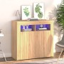 Sideboard with LED lights Sonoma oak 80x35x75 cm by vidaXL, Sideboards - Ref: Foro24-804331, Price: 73,23 €, Discount: %