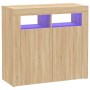 Sideboard with LED lights Sonoma oak 80x35x75 cm by vidaXL, Sideboards - Ref: Foro24-804331, Price: 73,23 €, Discount: %