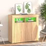 Sideboard with LED lights Sonoma oak 80x35x75 cm by vidaXL, Sideboards - Ref: Foro24-804331, Price: 73,23 €, Discount: %