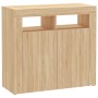 Sideboard with LED lights Sonoma oak 80x35x75 cm by vidaXL, Sideboards - Ref: Foro24-804331, Price: 73,23 €, Discount: %