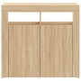 Sideboard with LED lights Sonoma oak 80x35x75 cm by vidaXL, Sideboards - Ref: Foro24-804331, Price: 73,23 €, Discount: %