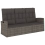 Banco jardín reclinable y cojines ratán sintético gris 173 cm de vidaXL, Bancos de jardín - Ref: Foro24-362184, Precio: 292,0...