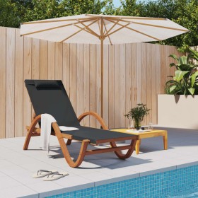 Lounger with gray textilene cushion and solid poplar wood by vidaXL, Loungers - Ref: Foro24-363476, Price: 175,99 €, Discount: %