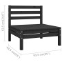 Zentrales Gartensofa aus massivem schwarzem Kiefernholz von vidaXL, Gartensets - Ref: Foro24-806576, Preis: 59,40 €, Rabatt: %