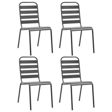 Garden chairs 4 pcs slat design dark gray steel by vidaXL, Garden chairs - Ref: Foro24-310155, Price: 170,31 €, Discount: %