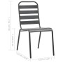 Garden chairs 4 pcs slat design dark gray steel by vidaXL, Garden chairs - Ref: Foro24-310155, Price: 170,31 €, Discount: %