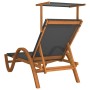 Lounger with gray textilene canopy and solid poplar wood by vidaXL, Loungers - Ref: Foro24-363478, Price: 187,82 €, Discount: %