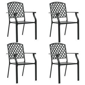 Garden chairs 4 units black steel mesh design by vidaXL, Garden chairs - Ref: Foro24-310156, Price: 271,11 €, Discount: %