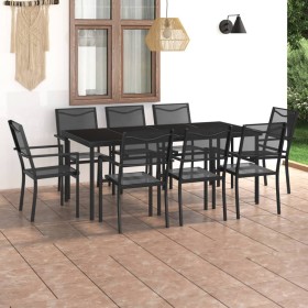 Juego de comedor de jardín 9 piezas acero de vidaXL, Conjuntos de jardín - Ref: Foro24-3073519, Precio: 510,85 €, Descuento: %