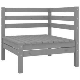 Garten-Ecksofa aus massivem grauem Kiefernholz von vidaXL, Gartensets - Ref: Foro24-806569, Preis: 66,99 €, Rabatt: %