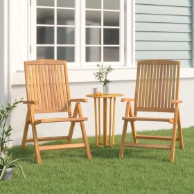 Reclining garden chairs 2 units solid teak wood by vidaXL, Garden chairs - Ref: Foro24-362666, Price: 277,08 €, Discount: %