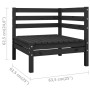 Garten-Ecksofas 2 Stk. schwarzes massives Kiefernholz von vidaXL, Gartensets - Ref: Foro24-806586, Preis: 120,12 €, Rabatt: %