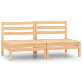 Zentrale Gartensofas 2 Einheiten aus massivem Kiefernholz von vidaXL, Gartensets - Ref: Foro24-806587, Preis: 99,99 €, Rabatt: %