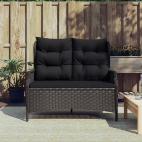 2-seater garden bench with black synthetic rattan cushions by vidaXL, garden benches - Ref: Foro24-362681, Price: 180,70 €, D...