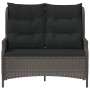 2-seater garden bench with black synthetic rattan cushions by vidaXL, garden benches - Ref: Foro24-362681, Price: 180,70 €, D...