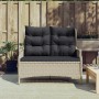 Garden bench 2 seats with light gray synthetic rattan cushions by vidaXL, garden benches - Ref: Foro24-362682, Price: 181,99 ...