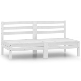 Central garden sofas 2 units white solid pine wood by vidaXL, Garden sets - Ref: Foro24-806588, Price: 106,55 €, Discount: %