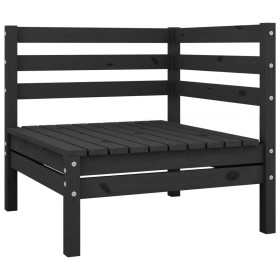 Solid black pine wood corner garden sofa by vidaXL, Garden sets - Ref: Foro24-806571, Price: 87,99 €, Discount: %