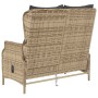 2-seater garden bench with brown synthetic rattan cushions by vidaXL, garden benches - Ref: Foro24-362683, Price: 200,81 €, D...