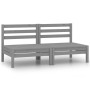 Central garden sofas 2 units gray solid pine wood by vidaXL, Garden sets - Ref: Foro24-806589, Price: 106,77 €, Discount: %