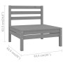 Central garden sofas 2 units gray solid pine wood by vidaXL, Garden sets - Ref: Foro24-806589, Price: 106,77 €, Discount: %