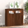 Sideboard mit LED-Leuchten Räuchereiche 80x35x75 cm von vidaXL, Sideboards - Ref: Foro24-815731, Preis: 59,73 €, Rabatt: %