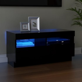 Mueble de TV con luces LED negro 80x35x40 cm de vidaXL, Muebles TV - Ref: Foro24-804446, Precio: 60,80 €, Descuento: %