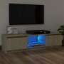 Armario TV con luces LED roble Sonoma 120x30x35,5 cm de vidaXL, Muebles TV - Ref: Foro24-804286, Precio: 67,52 €, Descuento: %