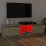 Armario TV con luces LED roble Sonoma 120x30x35,5 cm de vidaXL, Muebles TV - Ref: Foro24-804286, Precio: 67,52 €, Descuento: %