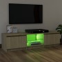 TV cabinet with LED lights Sonoma oak 120x30x35.5 cm by vidaXL, TV Furniture - Ref: Foro24-804286, Price: 67,52 €, Discount: %