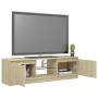 Armario TV con luces LED roble Sonoma 120x30x35,5 cm de vidaXL, Muebles TV - Ref: Foro24-804286, Precio: 67,52 €, Descuento: %