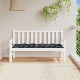 Gartenbankkissen aus Oxford-Stoff in schwarz kariert 150x50x7 cm von vidaXL, Kissen für Stühle und Sofas - Ref: Foro24-361615...