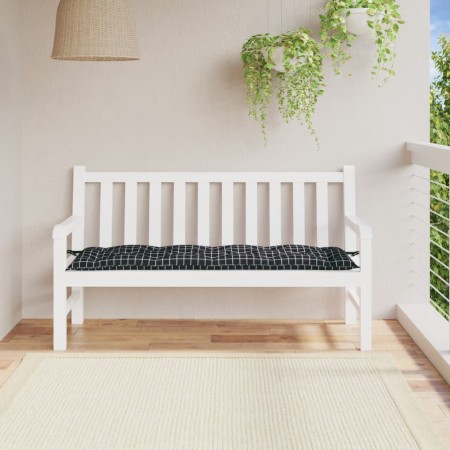 Cojín de banco jardín tela Oxford a cuadros negro 150x50x7 cm de vidaXL, Cojines para sillas y sofás - Ref: Foro24-361615, Pr...