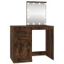 Dressing table with LED smoke oak plywood 90x50x132.5 cm by vidaXL, Bedroom Dressers - Ref: Foro24-816773, Price: 118,87 €, D...