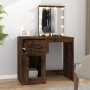 Dressing table with LED smoke oak plywood 90x50x132.5 cm by vidaXL, Bedroom Dressers - Ref: Foro24-816773, Price: 118,87 €, D...