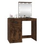 Dressing table with LED smoke oak plywood 90x50x132.5 cm by vidaXL, Bedroom Dressers - Ref: Foro24-816773, Price: 118,87 €, D...