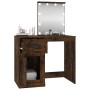 Dressing table with LED smoke oak plywood 90x50x132.5 cm by vidaXL, Bedroom Dressers - Ref: Foro24-816773, Price: 118,87 €, D...