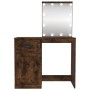 Dressing table with LED smoke oak plywood 90x50x132.5 cm by vidaXL, Bedroom Dressers - Ref: Foro24-816773, Price: 118,87 €, D...