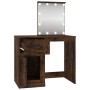 Dressing table with LED smoke oak plywood 90x50x132.5 cm by vidaXL, Bedroom Dressers - Ref: Foro24-816773, Price: 118,87 €, D...