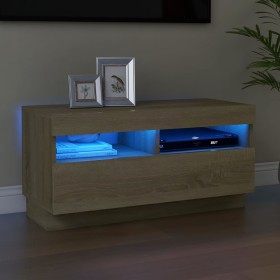 TV cabinet with LED lights Sonoma oak 80x35x40 cm by vidaXL, TV Furniture - Ref: Foro24-804448, Price: 57,43 €, Discount: %