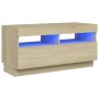 TV cabinet with LED lights Sonoma oak 80x35x40 cm by vidaXL, TV Furniture - Ref: Foro24-804448, Price: 63,00 €, Discount: %