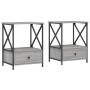 Mesita de noche 2 uds madera ingeniería gris Sonoma 50x41x65 cm de vidaXL, Mesitas de noche - Ref: Foro24-826090, Precio: 96,...