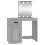 Tocador con LED madera contrachapada gris Sonoma 90x50x132,5cm de vidaXL, Tocadores para dormitorios - Ref: Foro24-816774, Pr...